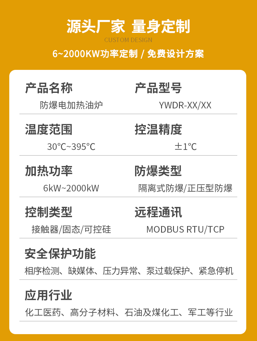 撬裝防爆導(dǎo)熱油爐參數(shù)